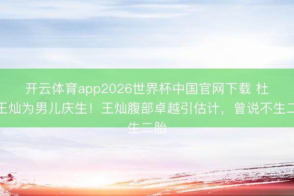 开云体育app2026世界杯中国官网下载 杜淳王灿为男儿庆生！王灿腹部卓越引估计，曾说不生二胎