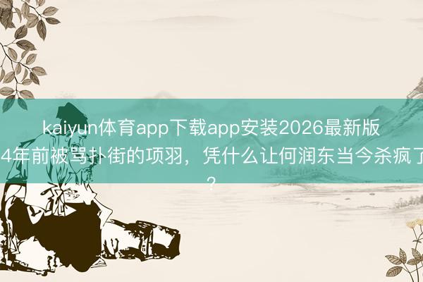 kaiyun体育app下载app安装2026最新版 14年前被骂扑街的项羽，凭什么让何润东当今杀疯了？